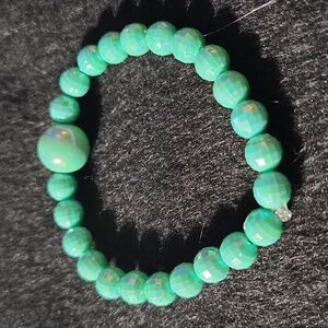 Handcrafted beaded bracelet made on a stretchy cord